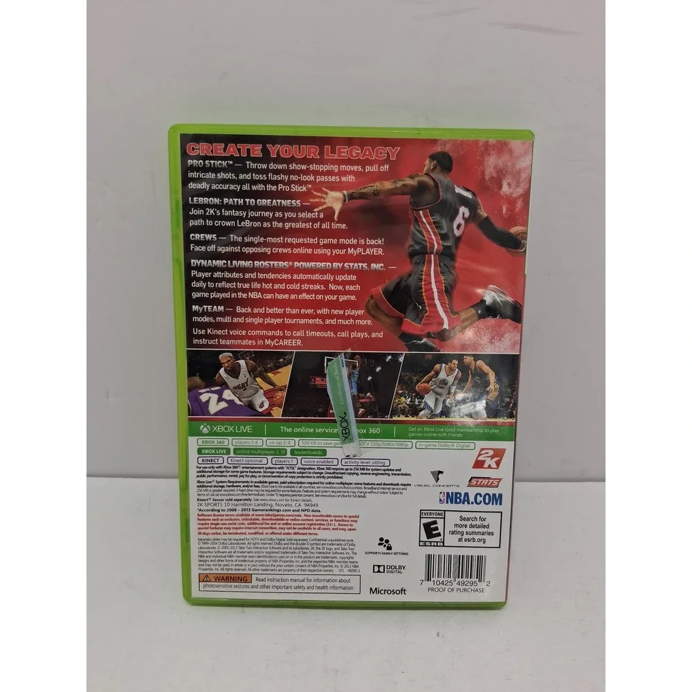 NBA 2K14 Xbox 360 LeBron James Sports Basketball Game Microsoft Kinect Ready